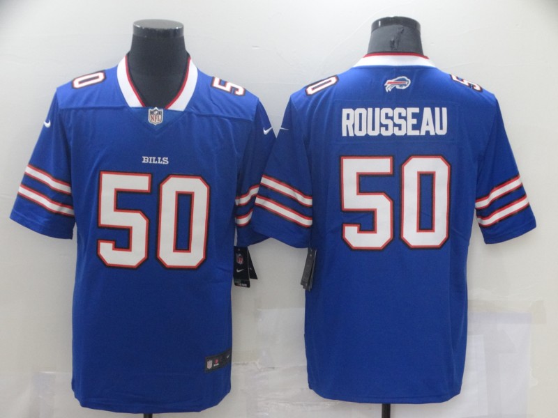 Men's Buffalo Bills Greg Rousseau #50 Blue Jersey Men's Buffalo Bills Greg Rousseau #50 Blue Jersey
